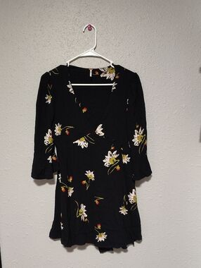 Floral V-Neck Wrap Dress